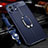 Coque Silicone Gel Motif Cuir Housse Etui avec Support Bague Anneau Aimante Magnetique S02 pour Xiaomi Mi 11 Lite 5G NE Bleu