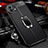 Coque Silicone Gel Motif Cuir Housse Etui avec Support Bague Anneau Aimante Magnetique S02 pour Xiaomi Mi 11 Lite 5G NE Noir