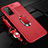 Coque Silicone Gel Motif Cuir Housse Etui avec Support Bague Anneau Aimante Magnetique S03 pour Huawei Honor 30S Rouge