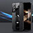 Coque Silicone Gel Motif Cuir Housse Etui avec Support Bague Anneau Aimante Magnetique S03 pour Samsung Galaxy S24 5G Noir