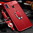 Coque Silicone Gel Motif Cuir Housse Etui avec Support Bague Anneau Aimante Magnetique T01 pour Huawei Honor 20E Rouge