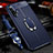 Coque Silicone Gel Motif Cuir Housse Etui avec Support Bague Anneau Aimante Magnetique T01 pour Huawei Honor 20S Bleu