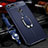 Coque Silicone Gel Motif Cuir Housse Etui avec Support Bague Anneau Aimante Magnetique T01 pour Huawei Honor View 20 Bleu