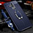 Coque Silicone Gel Motif Cuir Housse Etui avec Support Bague Anneau Aimante Magnetique T01 pour Huawei Mate 20 Lite Bleu