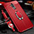 Coque Silicone Gel Motif Cuir Housse Etui avec Support Bague Anneau Aimante Magnetique T01 pour Huawei Mate 20 Lite Rouge