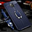 Coque Silicone Gel Motif Cuir Housse Etui avec Support Bague Anneau Aimante Magnetique T01 pour Huawei Mate 20 Pro Bleu