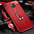 Coque Silicone Gel Motif Cuir Housse Etui avec Support Bague Anneau Aimante Magnetique T01 pour Huawei Mate 20 Pro Rouge