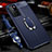 Coque Silicone Gel Motif Cuir Housse Etui avec Support Bague Anneau Aimante Magnetique T01 pour Huawei P40 Bleu