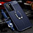 Coque Silicone Gel Motif Cuir Housse Etui avec Support Bague Anneau Aimante Magnetique T01 pour Huawei P40 Pro Bleu