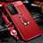 Coque Silicone Gel Motif Cuir Housse Etui avec Support Bague Anneau Aimante Magnetique T01 pour Huawei P40 Pro Rouge