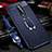 Coque Silicone Gel Motif Cuir Housse Etui avec Support Bague Anneau Aimante Magnetique T01 pour OnePlus 8 Bleu