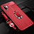 Coque Silicone Gel Motif Cuir Housse Etui avec Support Bague Anneau Aimante Magnetique T01 pour Samsung Galaxy Note 10 Plus 5G Rouge