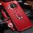 Coque Silicone Gel Motif Cuir Housse Etui avec Support Bague Anneau Aimante Magnetique T01 pour Xiaomi Mi 10i 5G Rouge