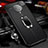 Coque Silicone Gel Motif Cuir Housse Etui avec Support Bague Anneau Aimante Magnetique T01 pour Xiaomi Poco F2 Pro Noir