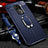 Coque Silicone Gel Motif Cuir Housse Etui avec Support Bague Anneau Aimante Magnetique T01 pour Xiaomi Redmi Note 9 Bleu