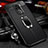 Coque Silicone Gel Motif Cuir Housse Etui avec Support Bague Anneau Aimante Magnetique T01 pour Xiaomi Redmi Note 9 Noir