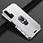 Coque Silicone Gel Motif Cuir Housse Etui avec Support Bague Anneau Aimante Magnetique T02 pour Huawei Honor 20 Pro Blanc