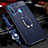 Coque Silicone Gel Motif Cuir Housse Etui avec Support Bague Anneau Aimante Magnetique T02 pour Huawei Nova 5i Bleu