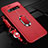 Coque Silicone Gel Motif Cuir Housse Etui avec Support Bague Anneau Aimante Magnetique T02 pour Samsung Galaxy S10 5G Rouge