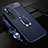 Coque Silicone Gel Motif Cuir Housse Etui avec Support Bague Anneau Aimante Magnetique T02 pour Xiaomi Mi Note 10 Bleu