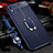 Coque Silicone Gel Motif Cuir Housse Etui avec Support Bague Anneau Aimante Magnetique T02 pour Xiaomi Redmi 9A Bleu