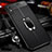 Coque Silicone Gel Motif Cuir Housse Etui avec Support Bague Anneau Aimante Magnetique T02 pour Xiaomi Redmi 9A Noir