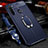 Coque Silicone Gel Motif Cuir Housse Etui avec Support Bague Anneau Aimante Magnetique T02 pour Xiaomi Redmi Note 8 (2021) Bleu