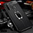 Coque Silicone Gel Motif Cuir Housse Etui avec Support Bague Anneau Aimante Magnetique T02 pour Xiaomi Redmi Note 8 (2021) Noir