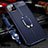 Coque Silicone Gel Motif Cuir Housse Etui avec Support Bague Anneau Aimante Magnetique T03 pour Apple iPhone 11 Pro Bleu