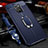 Coque Silicone Gel Motif Cuir Housse Etui avec Support Bague Anneau Aimante Magnetique T03 pour Huawei Mate 20 X 5G Bleu