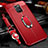 Coque Silicone Gel Motif Cuir Housse Etui avec Support Bague Anneau Aimante Magnetique T03 pour Huawei Mate 20 X 5G Rouge