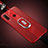 Coque Silicone Gel Motif Cuir Housse Etui avec Support Bague Anneau Aimante Magnetique T03 pour Huawei Nova 4e Rouge