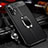 Coque Silicone Gel Motif Cuir Housse Etui avec Support Bague Anneau Aimante Magnetique T03 pour Huawei Nova 5 Noir