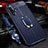 Coque Silicone Gel Motif Cuir Housse Etui avec Support Bague Anneau Aimante Magnetique T03 pour Huawei Nova 5 Pro Bleu