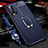 Coque Silicone Gel Motif Cuir Housse Etui avec Support Bague Anneau Aimante Magnetique T03 pour Huawei Nova 6 5G Bleu