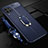 Coque Silicone Gel Motif Cuir Housse Etui avec Support Bague Anneau Aimante Magnetique T03 pour Huawei Nova 6 SE Bleu