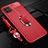 Coque Silicone Gel Motif Cuir Housse Etui avec Support Bague Anneau Aimante Magnetique T03 pour Huawei Nova 6 SE Rouge