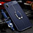 Coque Silicone Gel Motif Cuir Housse Etui avec Support Bague Anneau Aimante Magnetique T03 pour Samsung Galaxy Note 10 5G Bleu