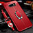 Coque Silicone Gel Motif Cuir Housse Etui avec Support Bague Anneau Aimante Magnetique T03 pour Samsung Galaxy S10e Rouge