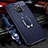 Coque Silicone Gel Motif Cuir Housse Etui avec Support Bague Anneau Aimante Magnetique T04 pour Huawei Mate 20 Bleu