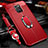 Coque Silicone Gel Motif Cuir Housse Etui avec Support Bague Anneau Aimante Magnetique T04 pour Huawei Mate 20 Rouge