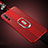 Coque Silicone Gel Motif Cuir Housse Etui avec Support Bague Anneau Aimante Magnetique T05 pour Huawei P20 Pro Rouge