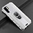 Coque Silicone Gel Motif Cuir Housse Etui avec Support Bague Anneau Aimante Magnetique T06 pour Huawei P30 Pro Argent