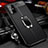 Coque Silicone Gel Motif Cuir Housse Etui avec Support Bague Anneau Aimante Magnetique WL1 pour Samsung Galaxy S20 Plus 5G Noir