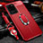 Coque Silicone Gel Motif Cuir Housse Etui avec Support Bague Anneau Aimante Magnetique WL1 pour Samsung Galaxy S20 Ultra Rouge