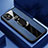 Coque Silicone Gel Motif Cuir Housse Etui avec Support Bague Anneau Aimante Magnetique Z01 pour Apple iPhone 11 Bleu