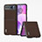 Coque Silicone Gel Motif Cuir Housse Etui B04H pour Motorola Moto Razr 40 5G Marron