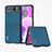 Coque Silicone Gel Motif Cuir Housse Etui B05H pour Motorola Moto Razr 40 5G Bleu