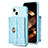 Coque Silicone Gel Motif Cuir Housse Etui BF1 pour Apple iPhone 13 Bleu