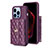 Coque Silicone Gel Motif Cuir Housse Etui BF1 pour Apple iPhone 14 Pro Max Violet